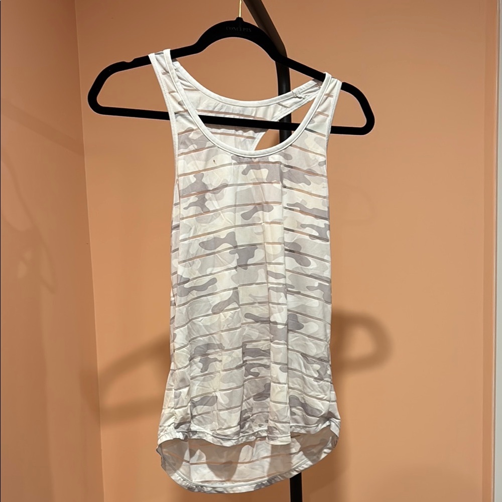ZYIA Gray and White Camo Tank Top
